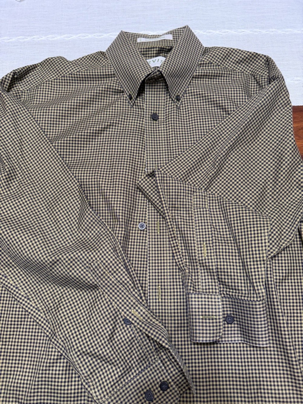 Orvis Men's Brown & Black Small-Check Button-Down Shirt